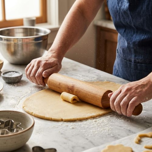 وردنه چوبی شیرینی پزی دسته دار حرفهای